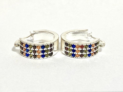 925 silver hoop earrings and semi-precious stones - buy online