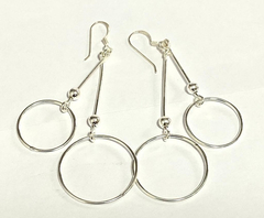 MODERN 925 SILVER DANGLE HOOP