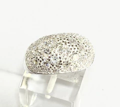 Image of Big ring pave white sapphires silver 925