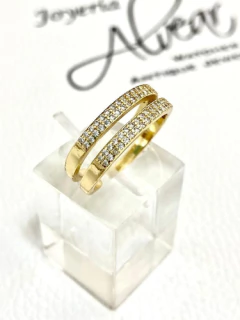 Double Half Endless Ring Silver 925 Gold 18 - buy online