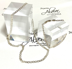 Conjunto Cadena Y Pulsera Plata 925 Italiana Unisex on internet