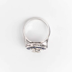 Gran Anillo Ojo De Perdiz Platino 950 Zafiros Naturales on internet