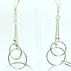 Image of MODERN 925 SILVER DANGLE HOOP