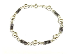 Fantástica Pulsera Soga Bolitas Plata 925 Alvear.ar