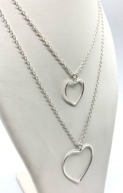 Silver double heart chain - buy online