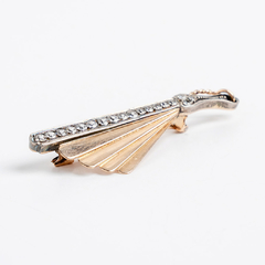 Gold And Sapphires Antique Fan Pin