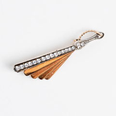 Gold And Sapphires Antique Fan Pin - buy online
