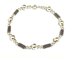 Silver ball rope bracelet