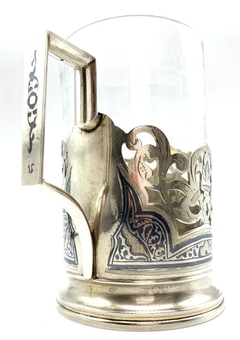 European silver and enamel mug - Joyería Alvear