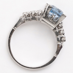 Solitaire ring of natural topaz and diamonds on internet