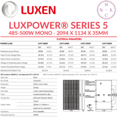 Panel Solar Luxen Mono 132c 500Wp - comprar online