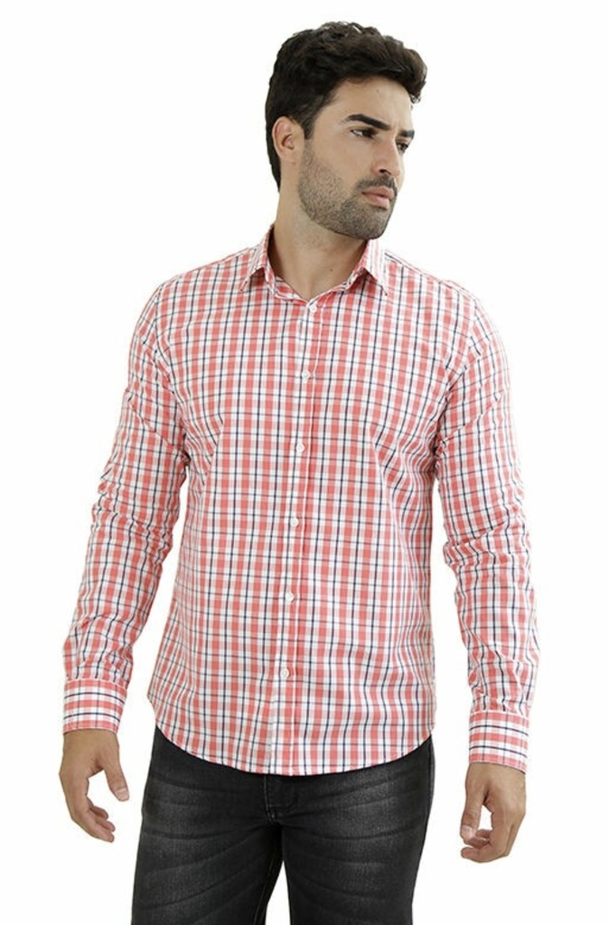 Camisa Rosa Xadrez Preto