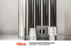 KIT ENLOZADO CHIMENEA TECHO 6" + AISLANTE ENCAMISADO 8"
