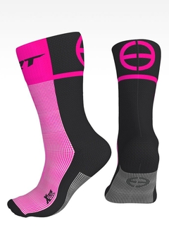 Meia para Ciclismo ERT Rosa com Preto - comprar online