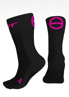 Meia para Ciclismo ERT Preta com Rosa - comprar online