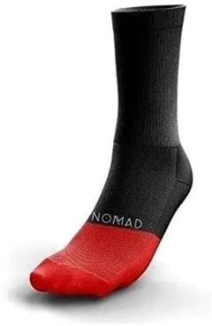 Meia para Ciclismo Nomad Curta Racing Preta com Vermelho