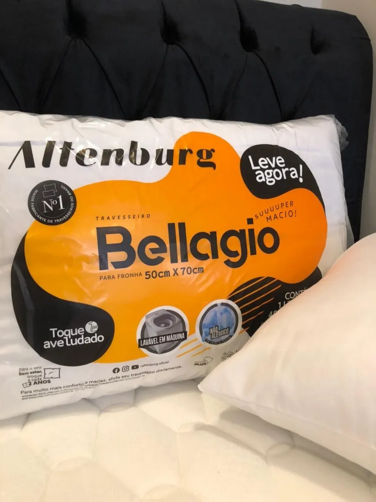 Travesseiro Bellagio Altenburg Branco Toque Aveludado X Cm