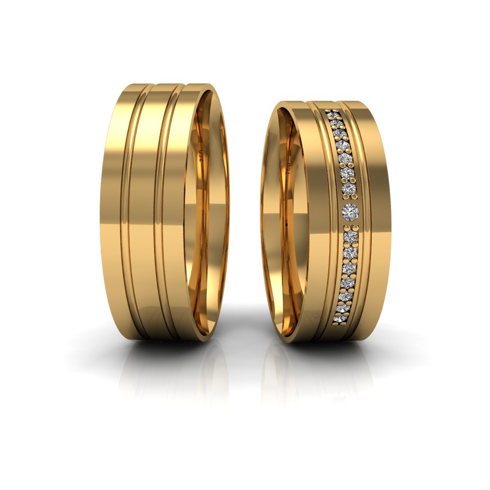 Aparador de Aliança em ouro 18k, com 22 diamantes e largura de 2mm - Golden  & Co - A Sua Loja de Alianças e Joias Personalizadas