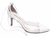 Sapato Scarpin - Cordão em Verniz Branco - Revestida em Verniz Branco e Taloneira Napa Bege