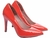 Sapato Scarpin - Revestida com Verniz Vermelho e Taloneira Napa Bege na internet