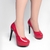 Sapato Meia Pata Feminina - Verniz Vermelho - Revestida em Verniz Preto e Taloneira Napa Preto na internet