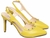 Sapato Scarpin Chanel - Revestida em Napa Amarelo e Taloneira Napa Bege - loja online