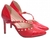 Sapato Scarpin - Croco Vermelho e Napa Vermelho - Fivela de ajuste na cor Dourado e Apliques de Metal na cor Dourado na internet