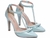 Sapato Scarpin - Revestida em Verniz Azul e Taloneira Napa Bege - comprar online