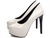 Sapato Meia Pata Feminina - Verniz Off White - Revestida em Verniz Preto e Taloneira Napa Preto - loja online