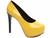 Sapato Meia Pata Feminina - Verniz Amarelo - Revestida em Verniz Preto e Taloneira Napa Preto - Marcelho Store