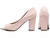 Sapato Peep Toe Feminino - Revestida em Verniz Rose e Taloneira Napa Bege - comprar online