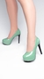 Sapato Meia Pata Feminina - Verniz Verde - Revestida em Verniz Preto e Taloneira Napa Preto - comprar online