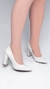 Sapato Scarpin - Revestida com Verniz Off White e Taloneira Napa Bege - comprar online