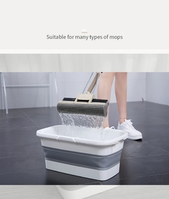 Balde de silicone para lavagem dobrável com alça e portátil. Ferramenta de limpeza doméstica multifuncinal dobrável - WV Lojas on Line - Promoções imperdíveis!