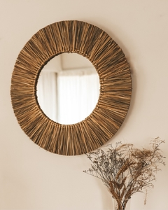 ESPEJO REDONDO FIBRAS NATURALES 60x33 GRASS HOME & DECO