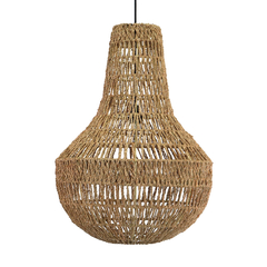 LAMPARA COLGANTE DE TECHO TEJIDA DE SEAGRASS ESTRUCTURA DE HIERRO 50X70 GRASS HOME & DECO