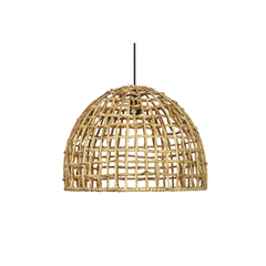 LAMPARA COLGANTE RUSTICA DE TRAMADO ABIERTO DE FIBRA NATURALES WATER HYACINTH GRASS HOME & DECO