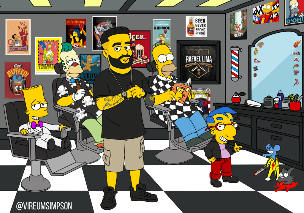 01 pessoa na barbearia / Arte Digital - Vire um Simpson