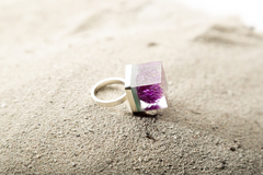 Anillo con flor de amaranto globoso - Plan Botánico
