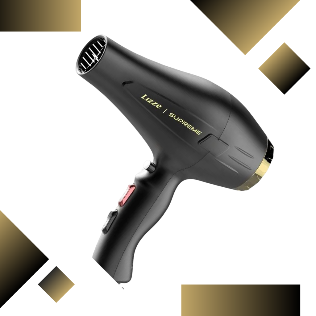 Secador de Cabelos Profissional para Salão e Barbearia Lizz Supreme 2600w  de Potência Leve, Ergonômico com ar frio Volta