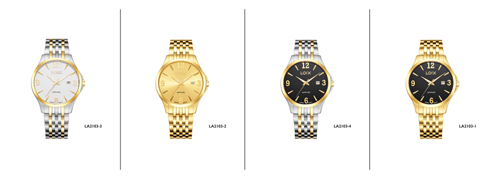 Reloj hombre LA2103-1 dorado con tablero negro