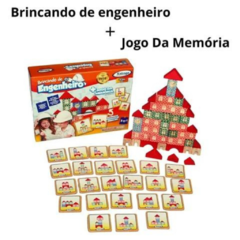 Brincando de Engenheiro 2 - Jogo de Blocos de Montar em Madeira 53 Peças -  Brinquedo Educativo