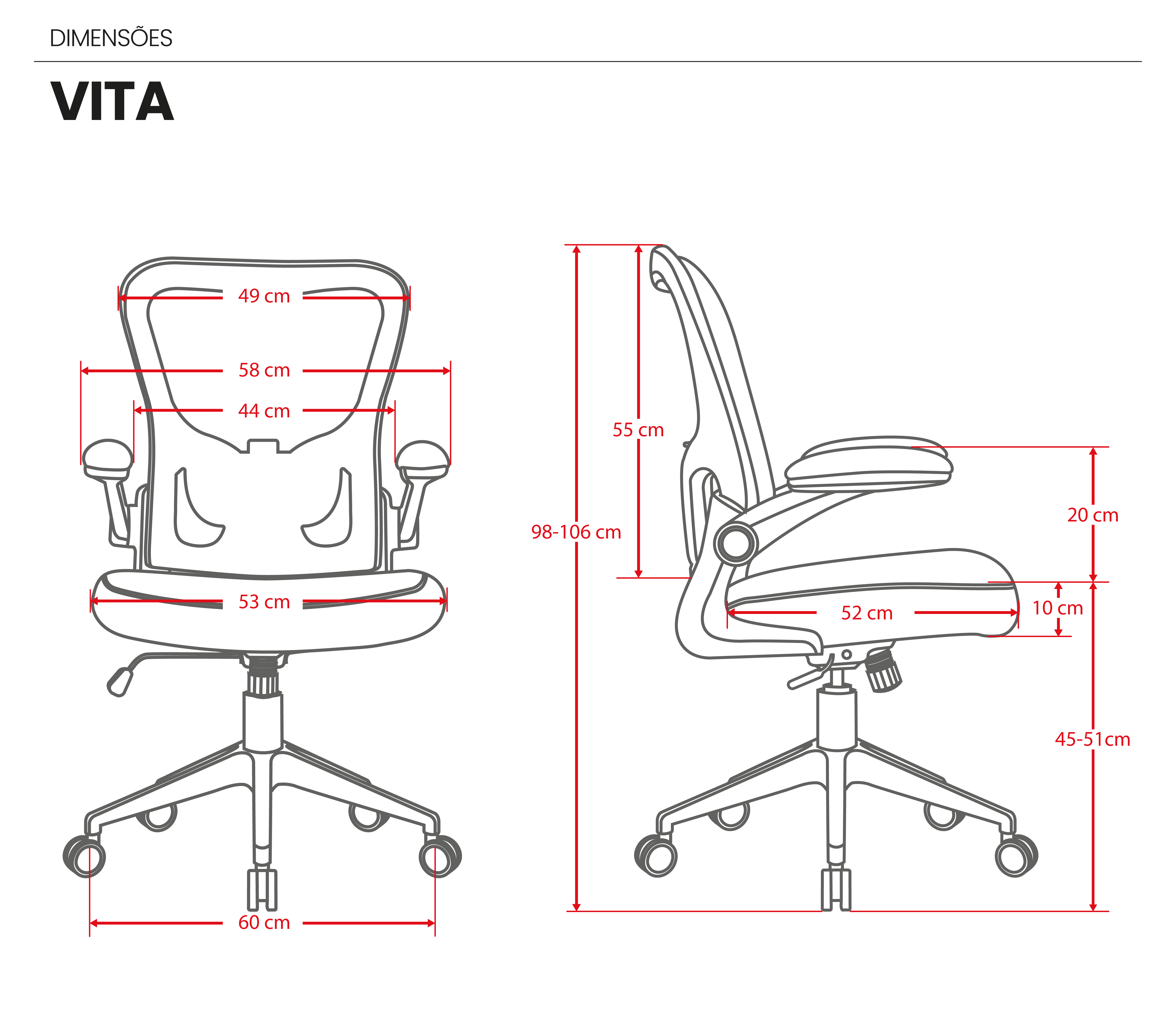 Cadeira Ergonômica DT3 Vita