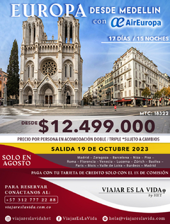 EUROPA desde MEDELLIN Octubre (10D 8N) MTC:18322