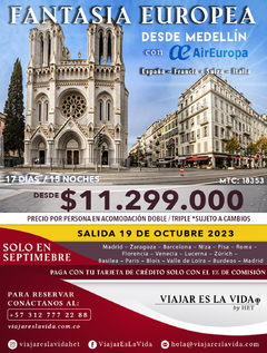 FANTASIA EUROPEA desde MEDELLIN Octubre (17D 15N) MTC:18353