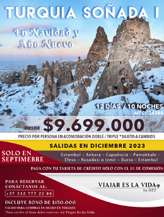 TURQUIA SOÑADA I NAVIDAD Y FIN DE AÑO (12D 10N) MTC:28384