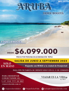 ARUBA – SALIDA DESDE BOGOTA JUNIO - SEPTIEMBRE 2023 (5D 4N) MTC: 51778