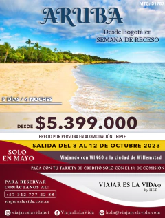 ARUBA – SEMANA DE RECESO (5D 4N) MTC: 51787*