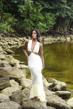 Vestido milagres brando e dourado - comprar online