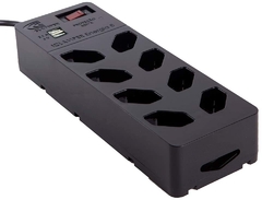 Protetor DPS iCLAMPER Energia 8 tomadas+USB (Preto)